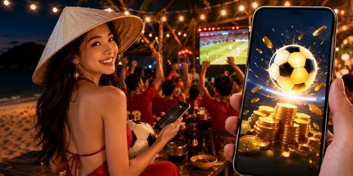 Người dùng tại Côn Đảo xem kèo bóng đá và thực hiện giao dịch bảo mật qua mobile