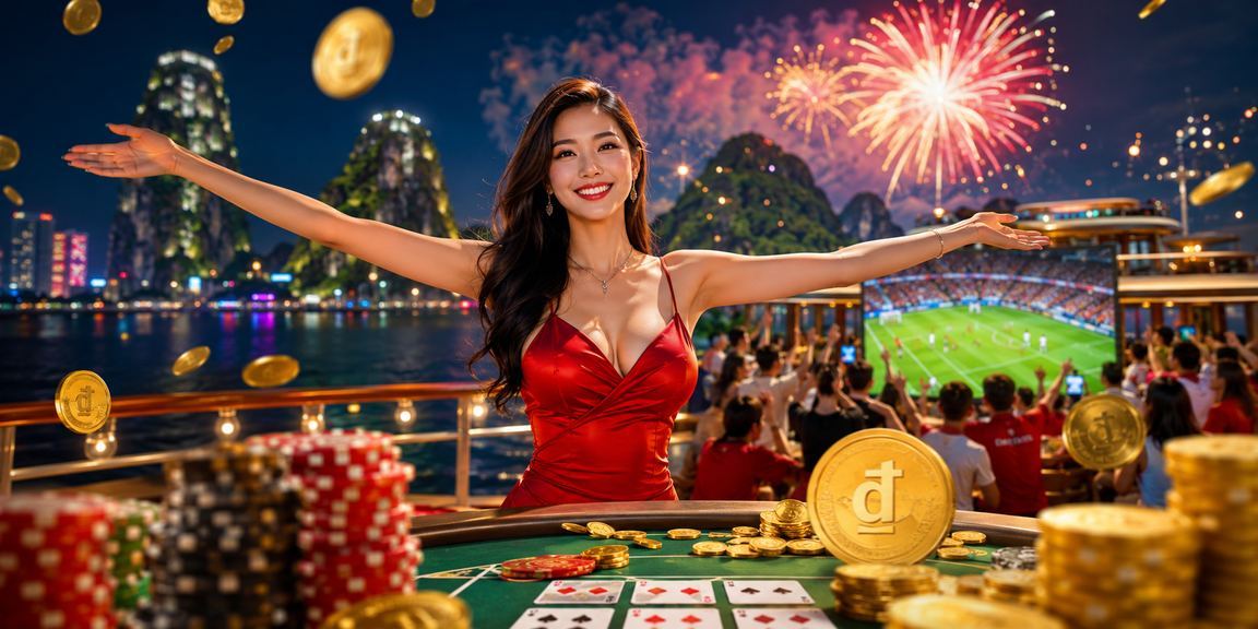 Khung cảnh vịnh Hạ Long về đêm với không khí lễ hội baccarat trực tuyến qua ứng dụng x26