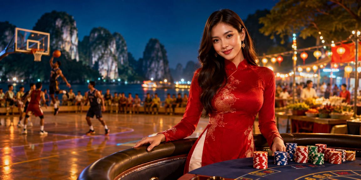 Người dùng Hạ Long trang phục áo dài theo dõi cá cược bóng rổ qua x26
